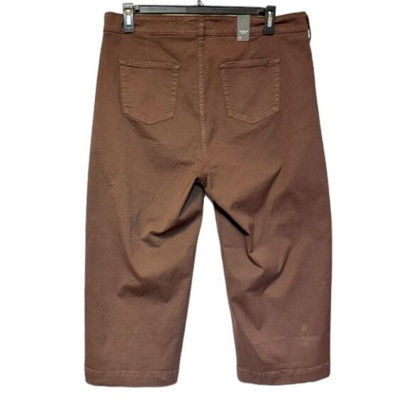 Torrid Brown Puce Crop Wide Leg Stretch Twill High Rise Patch Pocket Pant NWT - Picture 4 of 10